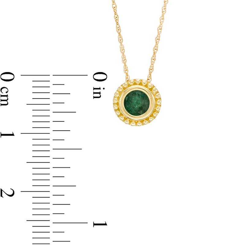 5.0mm Emerald Bead Frame Pendant in 10K Gold|Peoples Jewellers