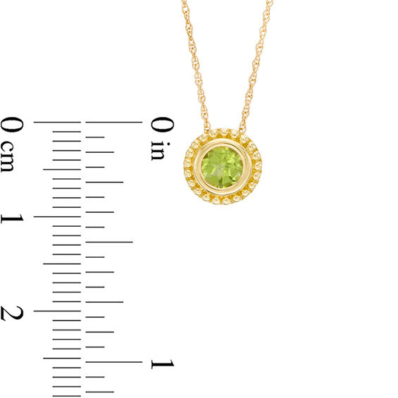 5.0mm Peridot Bead Frame Pendant in 10K Gold