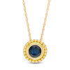 5.0mm Blue Sapphire Bead Frame Pendant in 10K Gold