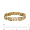 Thumbnail Image 3 of Men's 0.25 CT. T.W. Diamond Multi-Finish Triple Row Brick Pattern Link Bracelet in 10K Gold - 8.5"