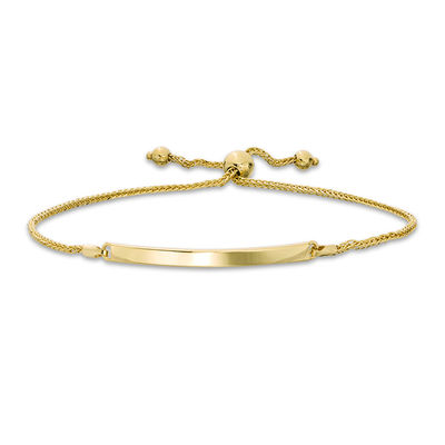 Curved Bar Bolo Bracelet in 14K Gold - 9.0"