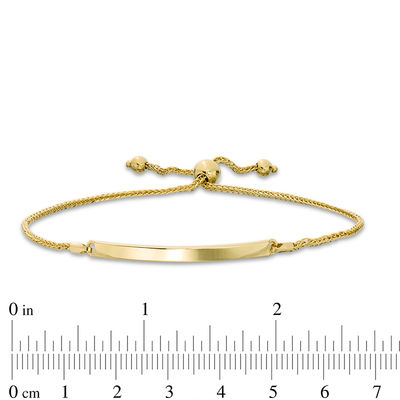 Curved Bar Bolo Bracelet in 14K Gold - 9.0"