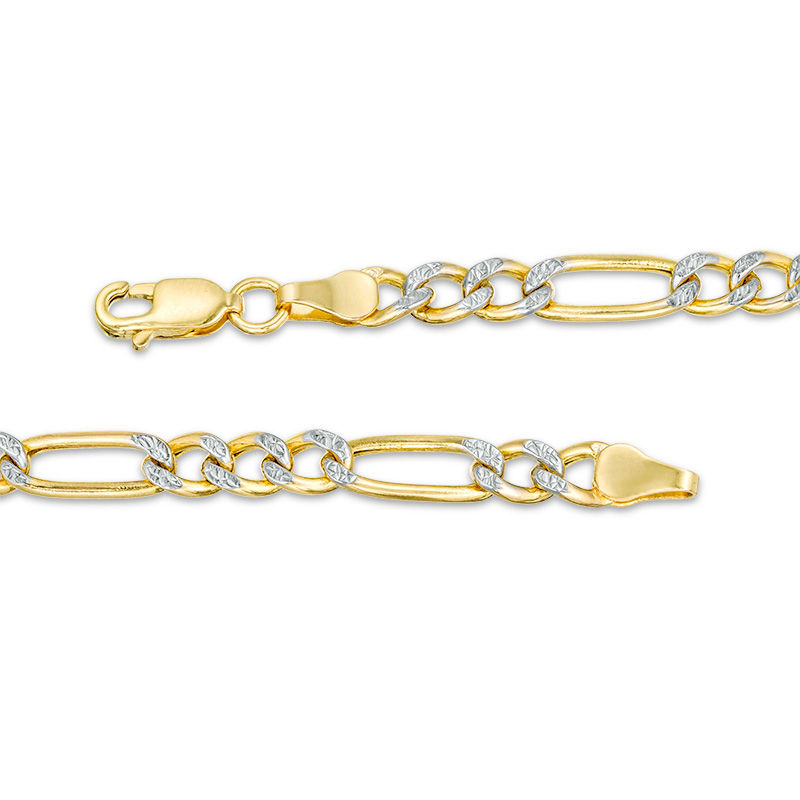 Italian Gold Men's 120 Gauge Diamond-Cut Figaro Chain Necklace in 14K  Two-Tone Gold - 22