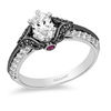 Thumbnail Image 0 of Enchanted Disney Villains Evil Queen 1.00 CT. T.W. Oval Diamond Engagement Ring in 14K White Gold with Black Rhodium
