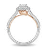 Thumbnail Image 2 of Enchanted Disney Belle 0.75 CT. T.W. Princess-Cut Diamond Double Frame Rose Engagement Ring in 14K Two-Tone Gold