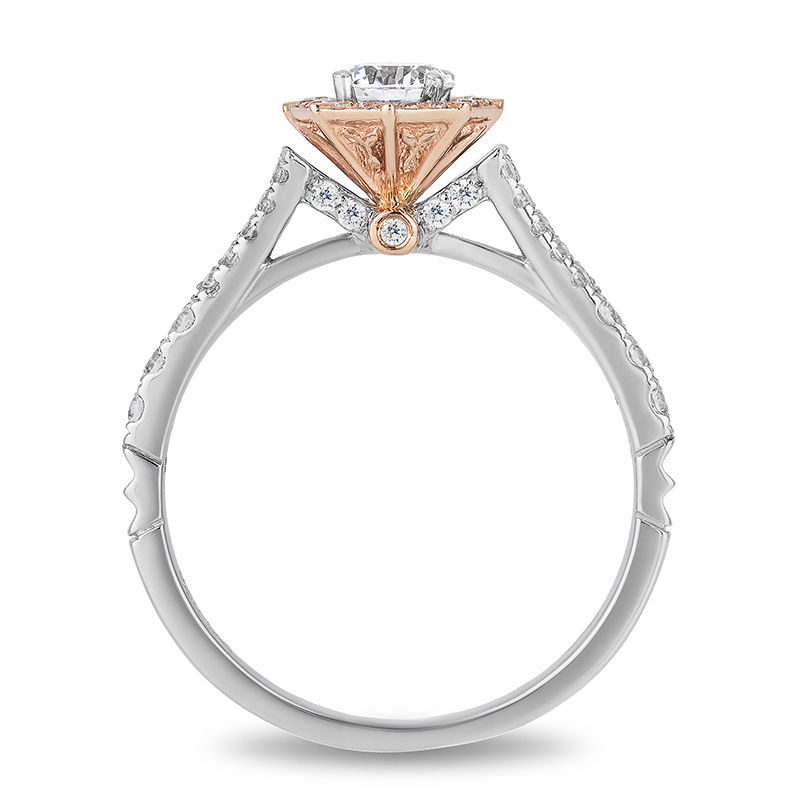 Enchanted Disney Mulan 0.75 CT. T.W. Diamond Frame Engagement Ring in 14K Two-Tone Gold|Peoples Jewellers