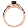 0.99 CT. T.W. Black and White Diamond Ribbon Bypass Engagement Ring in 10K Rose Gold