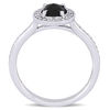 Thumbnail Image 3 of 1.16 CT. T.W. Oval Enhanced Black and White Diamond Frame Vintage-Style Engagement Ring in 10K White Gold