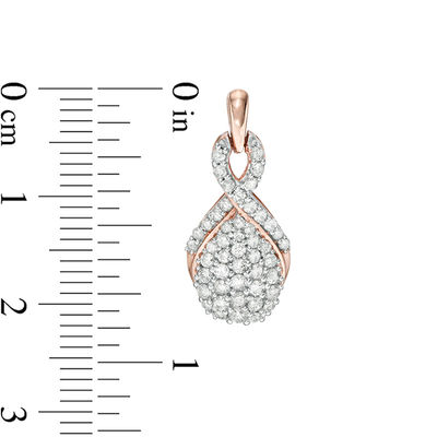 0.95 CT. T.W. Composite Diamond Pear-Shaped Drop Earrings in 10K Rose Gold