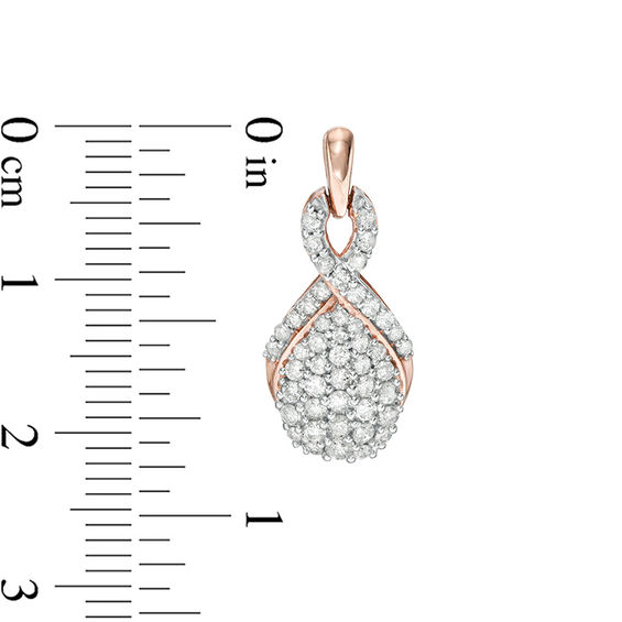 0.95 CT. T.W. Composite Diamond Pear-Shaped Drop Earrings in 10K Rose Gold