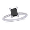 1.10 CT. T.W. Emerald-Cut Enhanced Black and White Diamond Engagement Ring in 10K White Gold