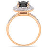 1.59 CT. T.W. Enhanced Black and White Diamond Double Frame Engagement Ring in 14K Rose Gold