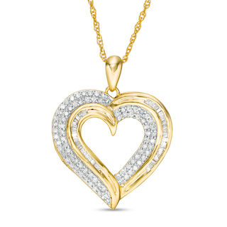 Double Intertwined Heart Pendant in 10K Two-Tone Gold | Peoples