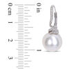 Thumbnail Image 2 of 11.0-12.0mm Freshwater Cultured Pearl and 0.048 CT. T.W. Diamond Swirl Drop Earrings in Sterling Silver