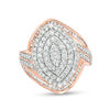 Thumbnail Image 0 of 1.45 CT. T.W. Composite Diamond Marquise Bypass Frame Ring in 10K Rose Gold