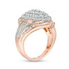 Thumbnail Image 2 of 1.45 CT. T.W. Composite Diamond Marquise Bypass Frame Ring in 10K Rose Gold