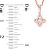 Thumbnail Image 4 of 0.23 CT. T.W. Diamond Solitaire Flower Pendant and Stud Earrings Set in 10K Rose Gold