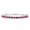 Thumbnail Image 0 of Sideways Oval Lab-Created Ruby Line Bangle in Sterling Silver