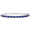 Sideways Oval Lab-Created Blue Sapphire Line Bangle in Sterling Silver