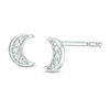 0.04 CT. T.W. Diamond Crescent Moon Stud Earrings in 10K White Gold