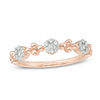 Thumbnail Image 0 of 0.18 CT. T.W. Composite Diamond and Bead Flower Ring in 10K Rose Gold