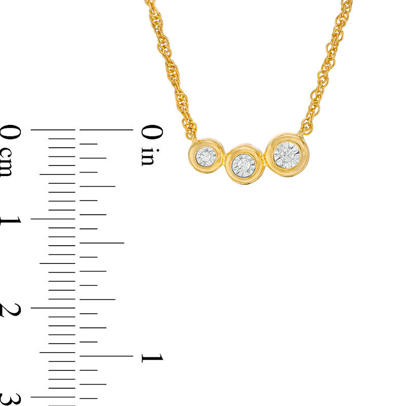 0.05 CT. T.W. Diamond Graduating Circles Necklace in 10K Gold | Peoples ...