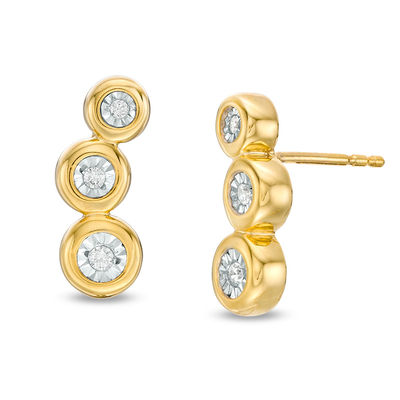 0.10 CT. T.W. Diamond Graduating Circles Drop Earrings in 10K Gold