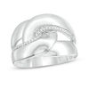 0.10 CT. T.W. Diamond Link Ring in Sterling Silver