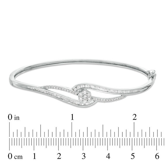 0.75 CT. T.W. Composite Diamond Bypass Bangle in 10K White Gold