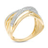 Thumbnail Image 1 of 0.25 CT. T.W. Diamond Crossover Ring in 10K Gold