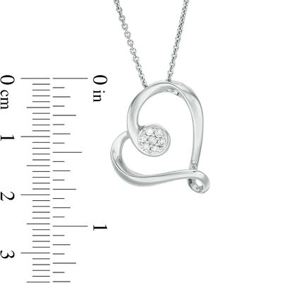 0.10 CT. T.W. Composite Diamond Tilted Heart Pendant in Sterling Silver