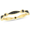 Thumbnail Image 0 of 0.24 CT. T.W. Black Diamond Alternating Marquise and Round Vintage-Style Stackable Band in 10K Gold