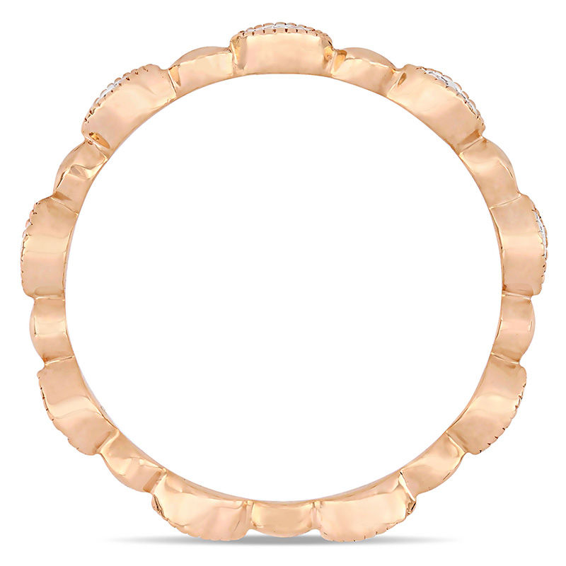 0.09 CT. T.W. Diamond Alternating Marquise Vintage-Style Stackable Band in 10K Rose Gold|Peoples Jewellers