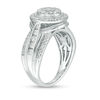 Thumbnail Image 1 of 1.00 CT. T.W. Composite Diamond Frame Multi-Row Vintage-Style Engagement Ring in 14K White Gold