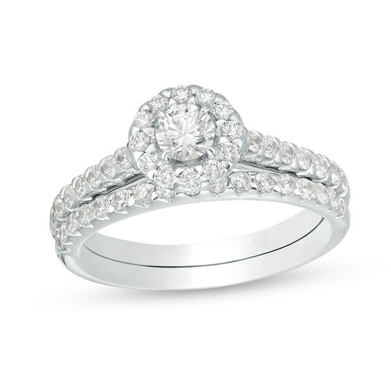 CT. T.W. Diamond Frame Bridal Set in 14K White Gold