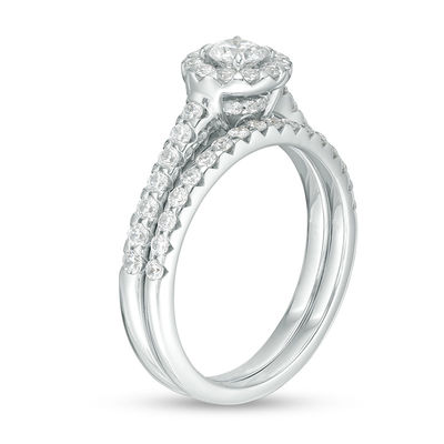 CT. T.W. Diamond Frame Bridal Set in 14K White Gold