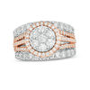 Thumbnail Image 0 of 3.00 CT. T.W. Composite Diamond Frame Multi-Row Engagement Ring in 10K Two-Tone Gold