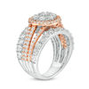 Thumbnail Image 1 of 3.00 CT. T.W. Composite Diamond Frame Multi-Row Engagement Ring in 10K Two-Tone Gold