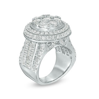 5.00 CT. T.W. Composite Diamond Multi-Row Dome Engagement Ring in 14K White Gold