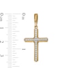 Thumbnail Image 1 of Men's 0.20 CT. T.W. Diamond Layered Cross Necklace Charm in 10K Gold