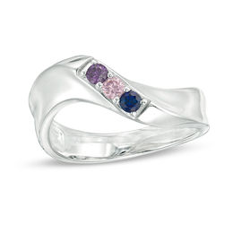 Mother's Birthstone Family Slant Ring (3 or 5 Stones)