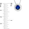 7.0mm Lab-Created Blue and White Sapphire Frame Three-in-One Pendant in Sterling Silver