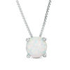 7.0mm Lab-Created Opal and White Sapphire Frame Three-in-One Pendant in Sterling Silver