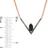 Onyx and 0.085 CT. T.W. Black Diamond Chevron Necklace in Sterling Silver with 14K Rose Gold Plate - 17"