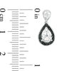 Thumbnail Image 1 of Pear-Shaped Lab-Created White Sapphire and 0.14 CT. T.W. Black Diamond Frame Drop Earrings in Sterling Silver