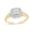 Thumbnail Image 0 of 0.70 CT. T.W. Quad Princess-Cut Diamond Duoble Frame Engagement Ring in 14K Gold