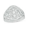 1.50 CT. T.W. Composite Diamond Bypass Oval Frame Crossover Ring in 10K White Gold