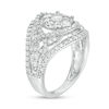 Thumbnail Image 1 of 1.50 CT. T.W. Composite Diamond Bypass Oval Frame Crossover Ring in 10K White Gold