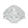 Thumbnail Image 3 of 1.50 CT. T.W. Composite Diamond Bypass Oval Frame Crossover Ring in 10K White Gold