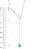 Thumbnail Image 1 of Pear-Shaped Lab-Created Emerald and White Sapphire Lariat Necklace in Sterling Silver 20"